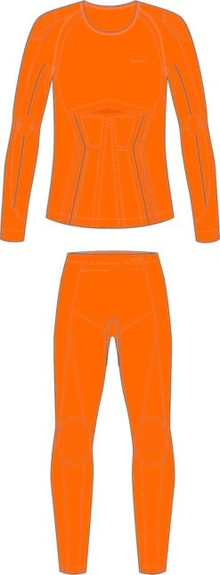 FALKE Kinder Langarmshirt Shirt + Lange Hose Skiunterwäsche Kids -ActionSport Würzburg Shop 31909 dutch orange 2024